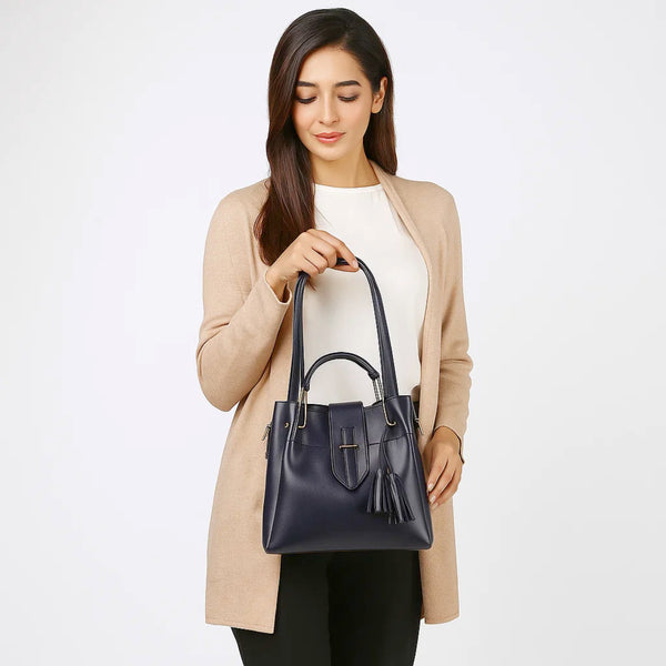 3PCS Black Tassel Tote Bag