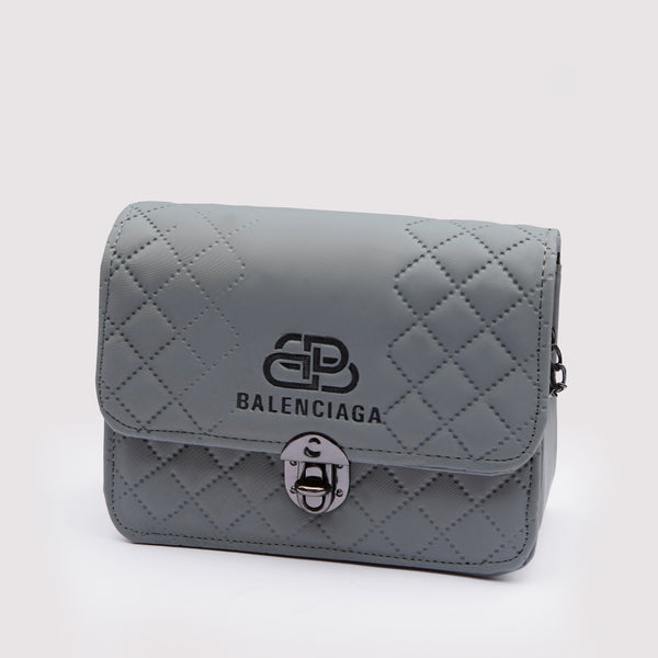 Gray Quilted Crossbody Bag – Balenciaga Inspired