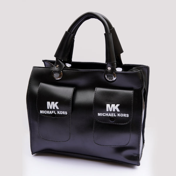 3-Piece Michael Kors Dual Pocket Handbag - Black
