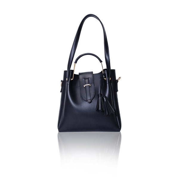 3PCS Black Tassel Tote Bag