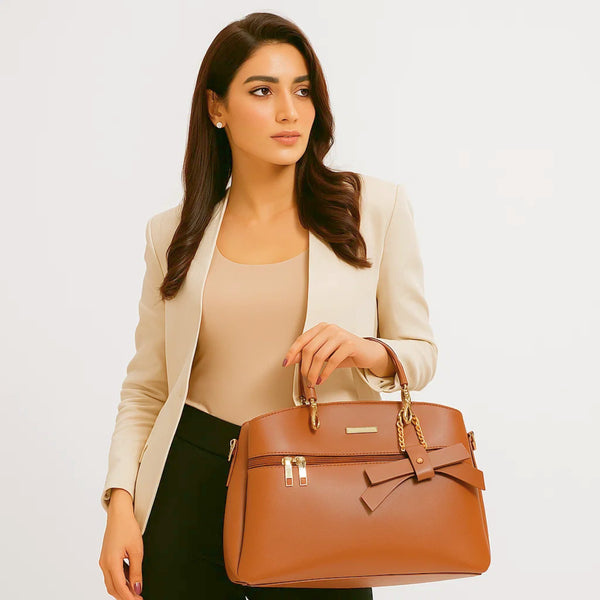 Brown Bow Handbag