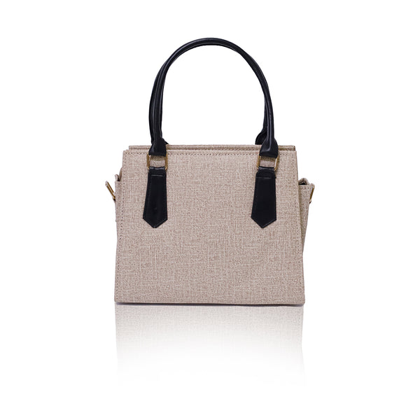 Beige Structured Handbag